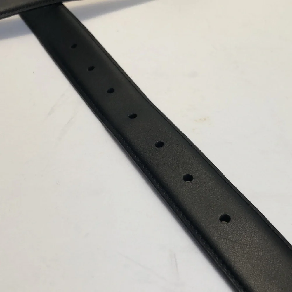 Black Silver Genuine Leather Belt size XL
